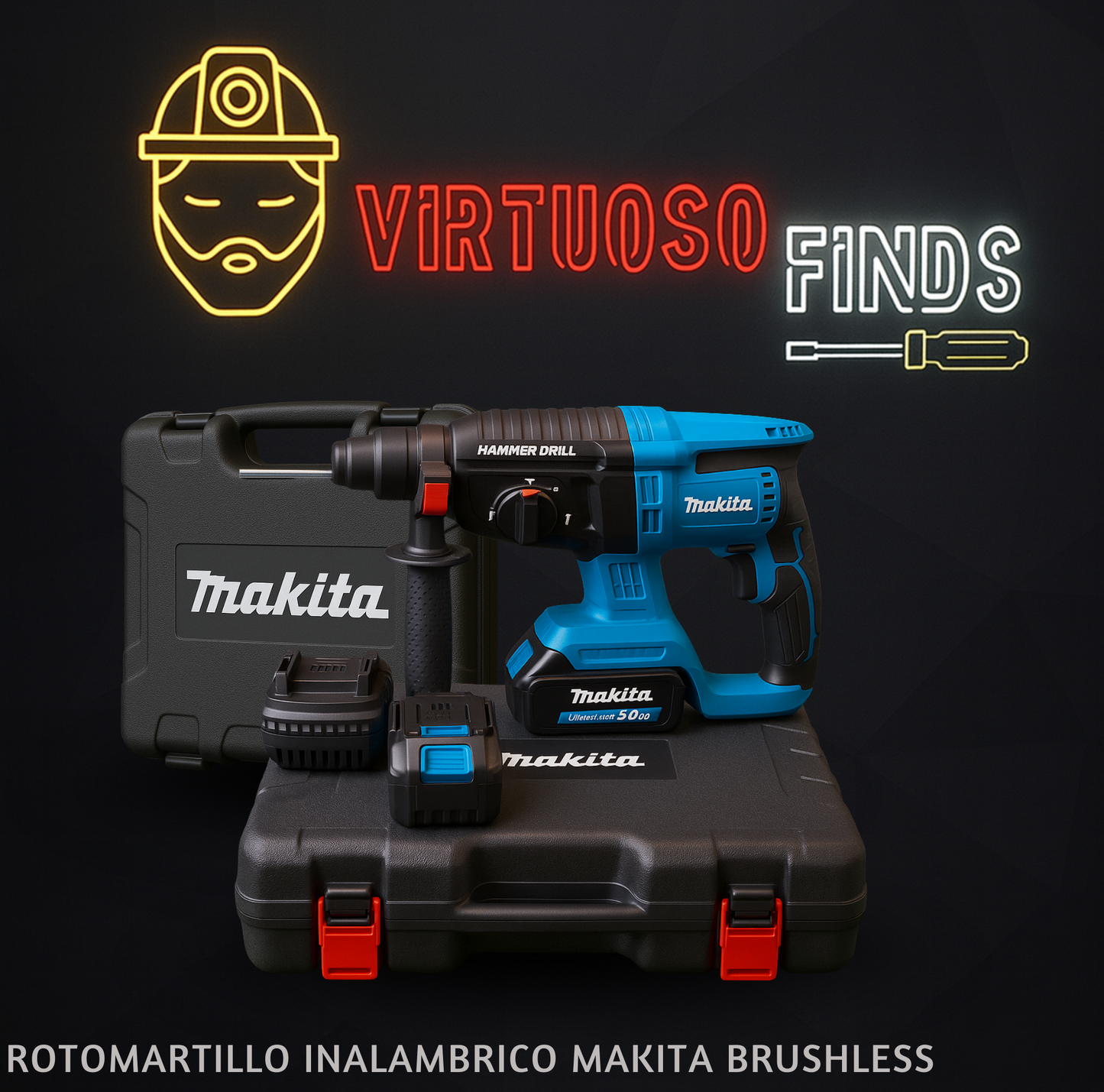 Makita 128V Rotomartillo 26 mm con 2 Baterías 5.0Ah – Fuerza y Rendimiento Pro